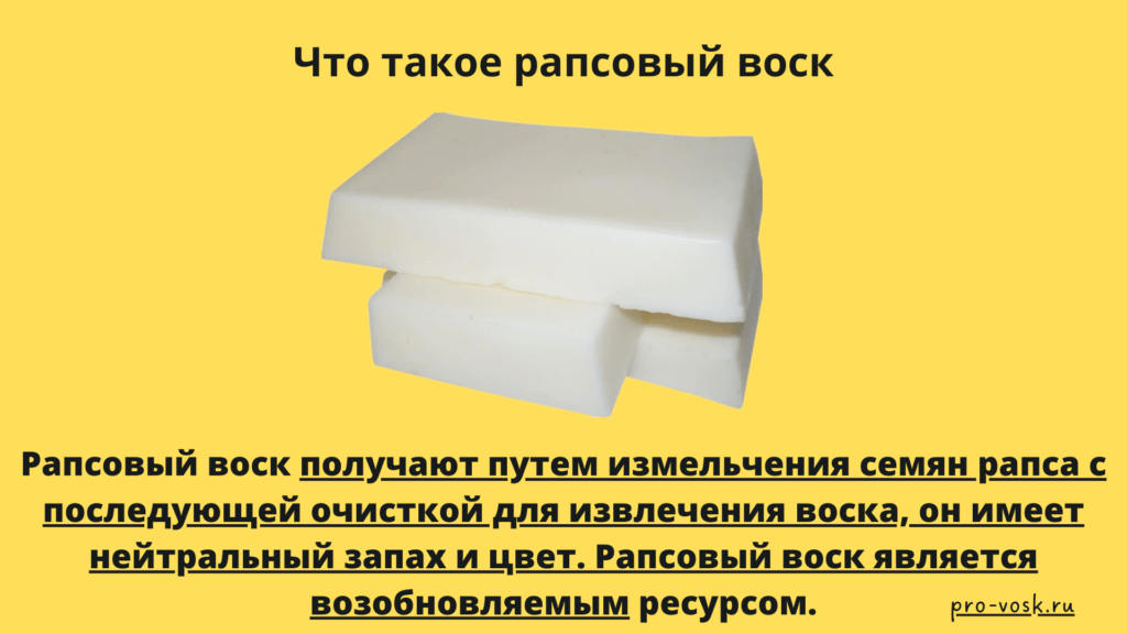 Характеристики рапсового воска